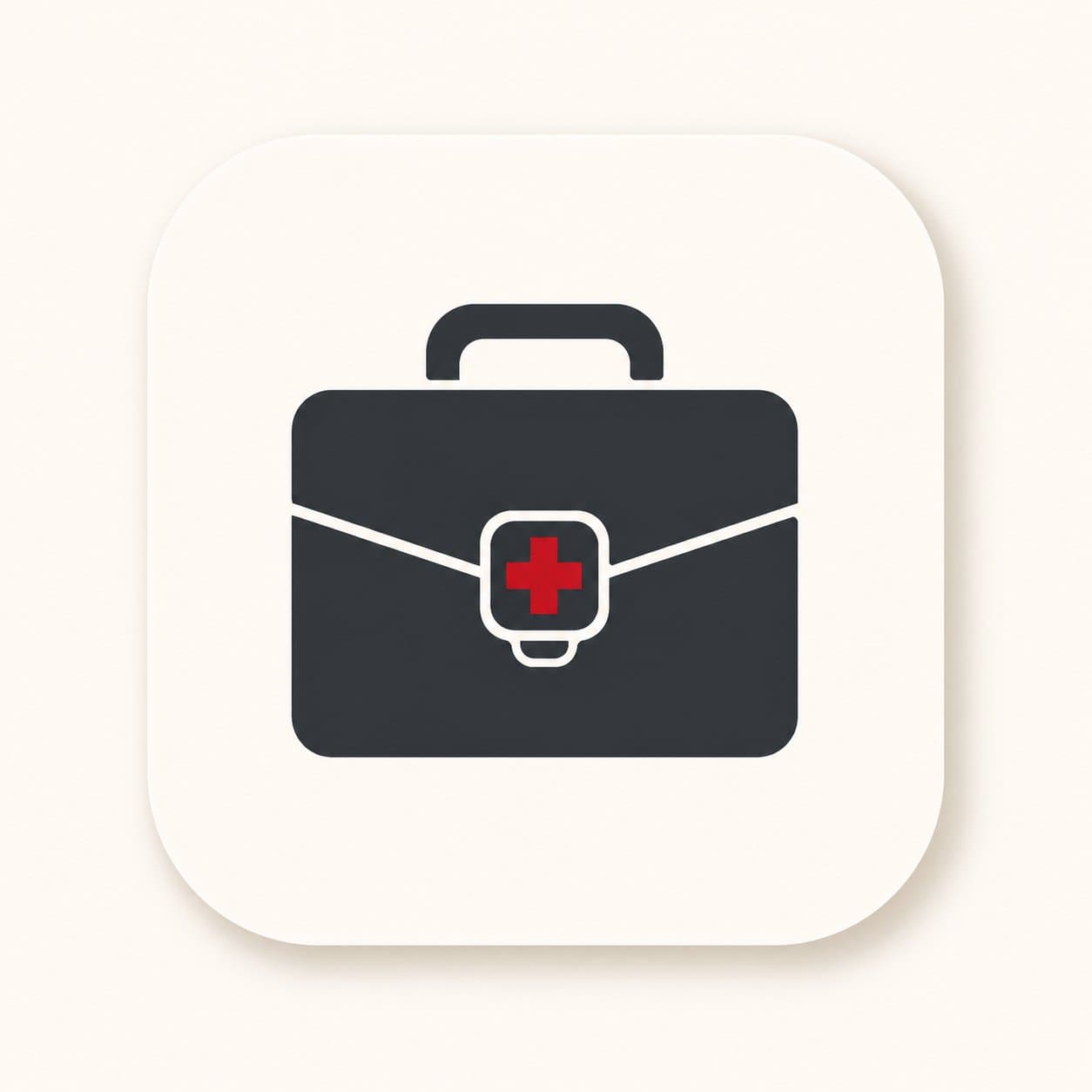 Fairview Pharmacy Working Professionals illustration: dark briefcase with red medical cross emblem
