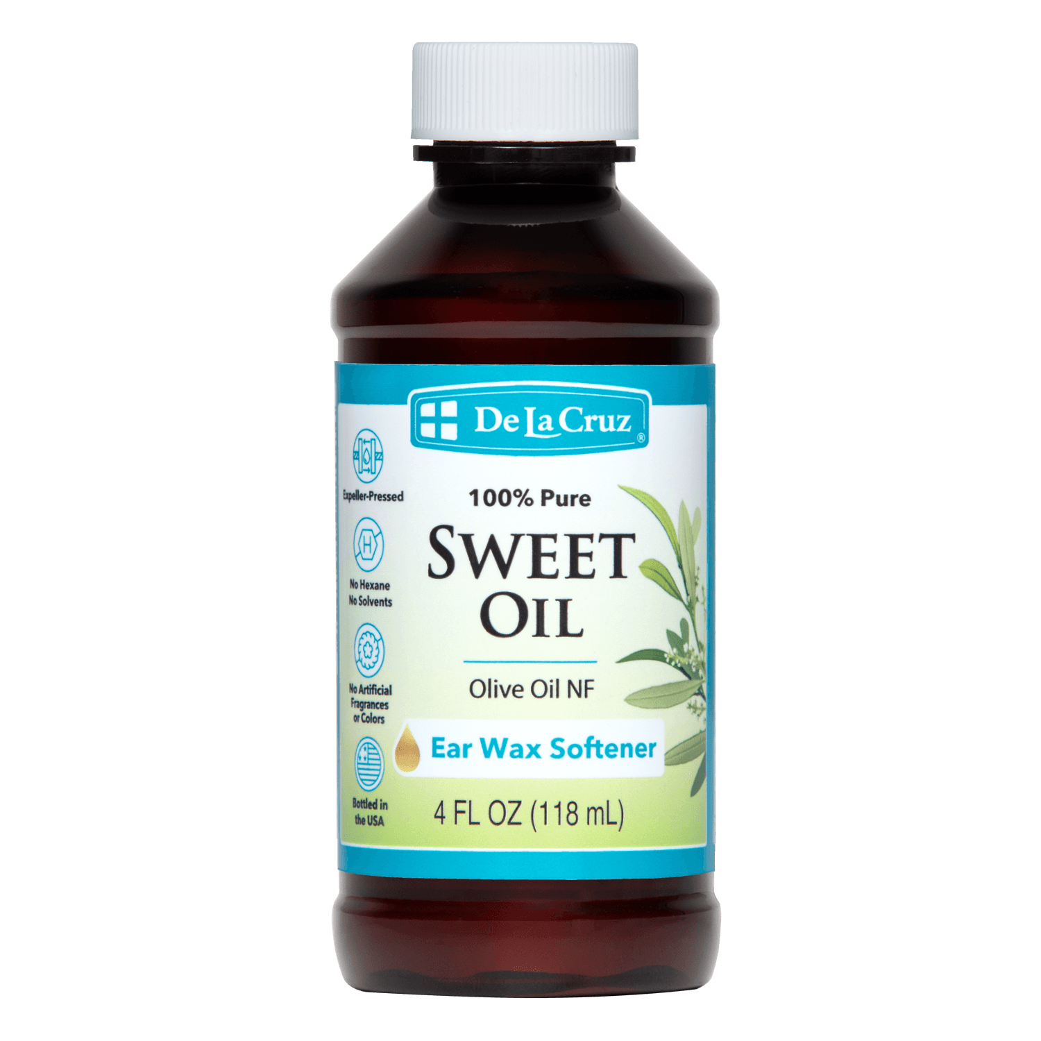 De La Cruz Pure Sweet Oil Ear Wax Softener — 4 fl oz
