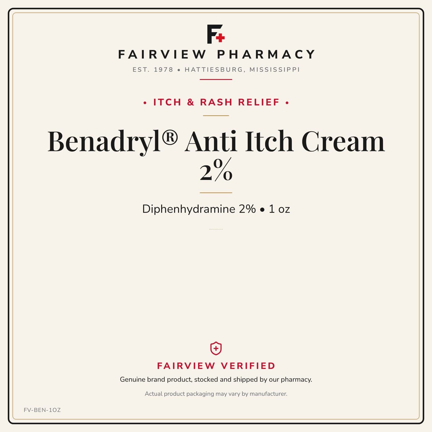 Benadryl Anti Itch Cream 2%