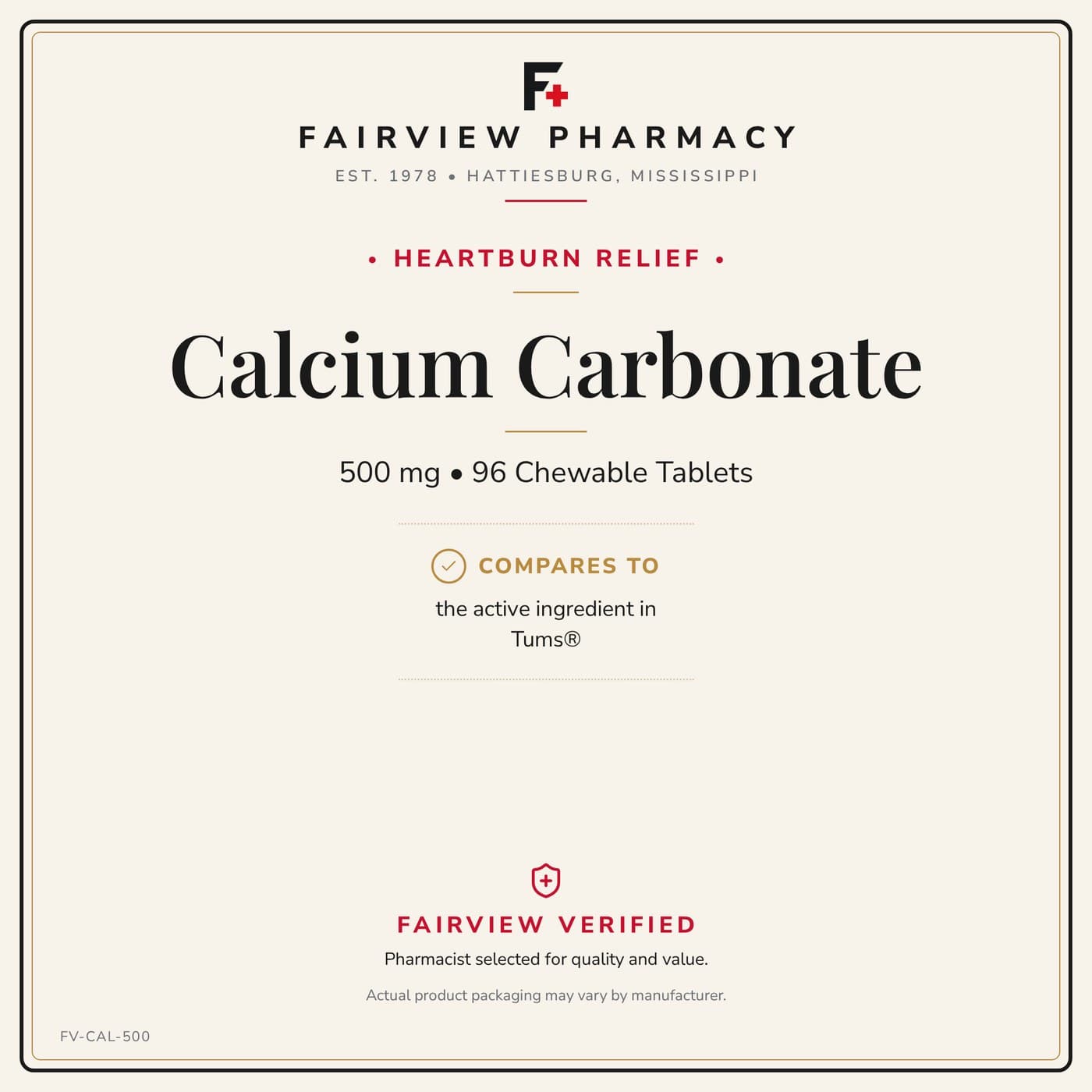 Calcium Carbonate (Generic Tums)