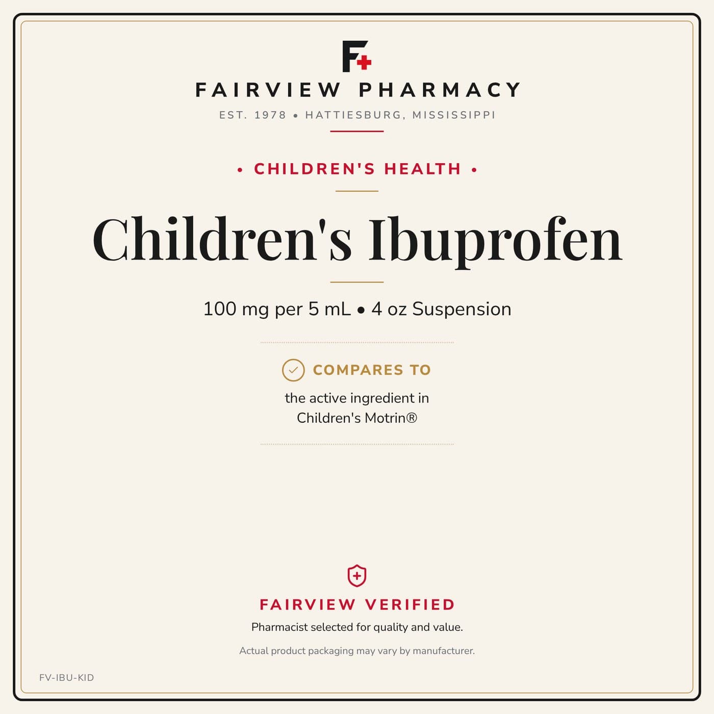 Children's Ibuprofen Suspension 4oz