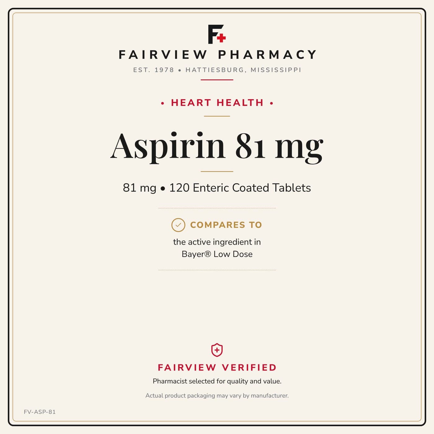 Generic Aspirin 81mg 120ct