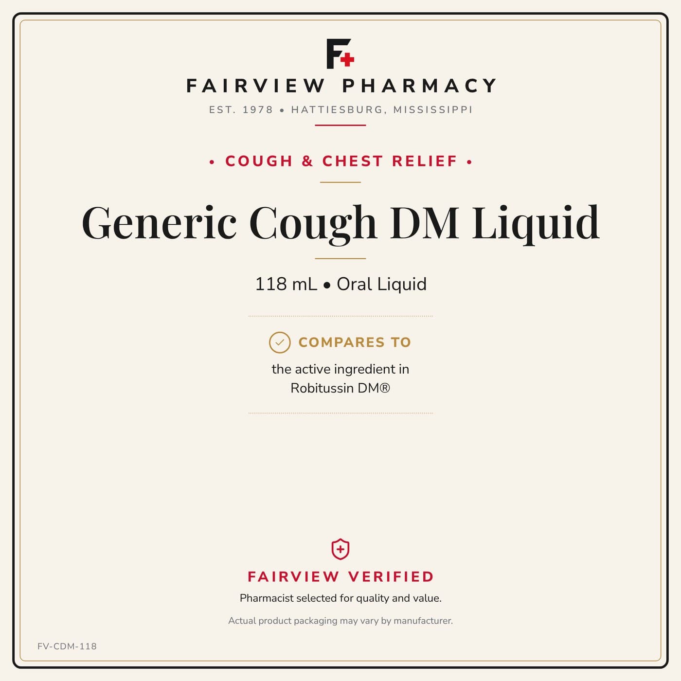 Generic Cough DM (Robitussin DM) 118ml