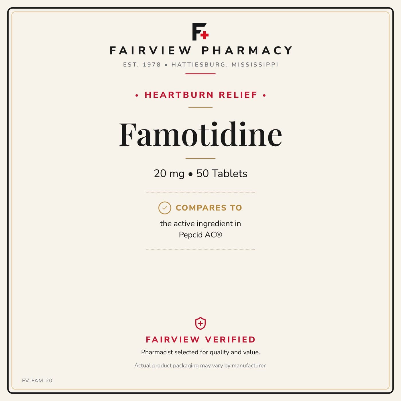 Generic Famotidine (Pepcid AC)