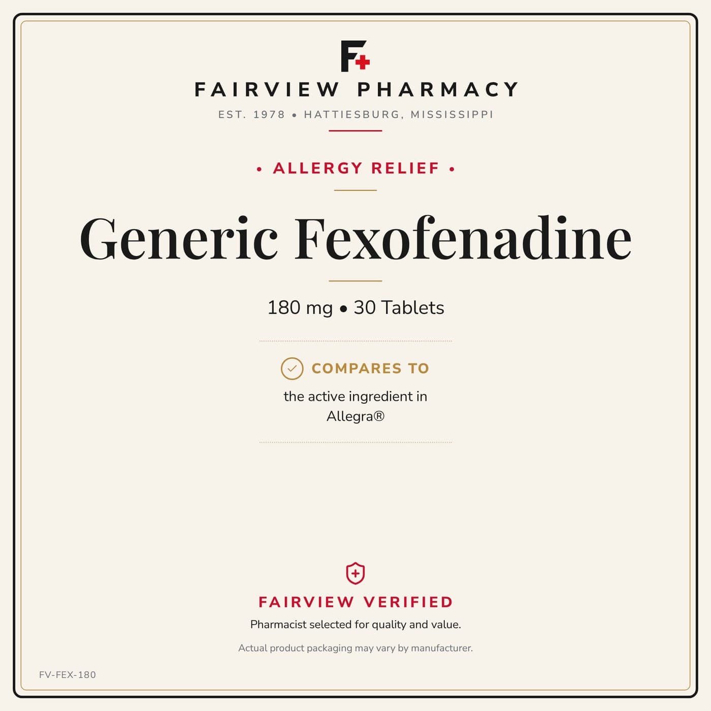 Generic Fexofenadine (Allegra) 30ct