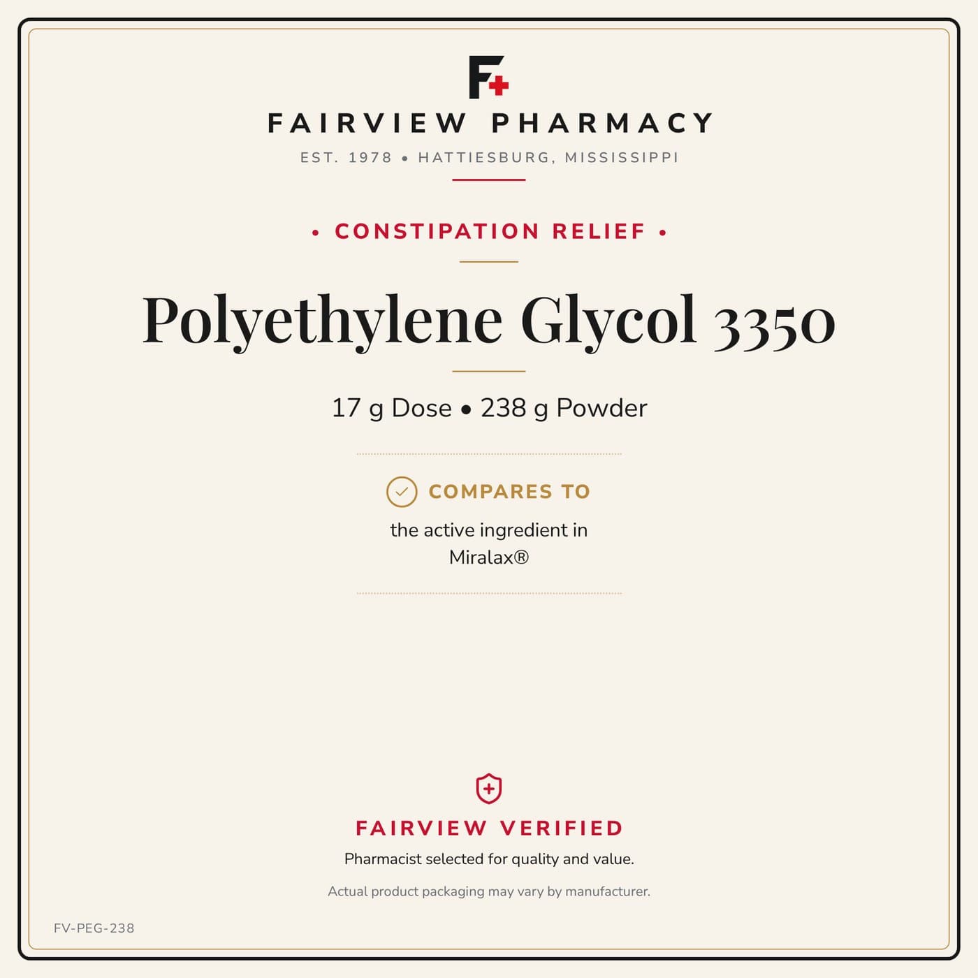 Polyethylene Glycol (Generic Miralax)