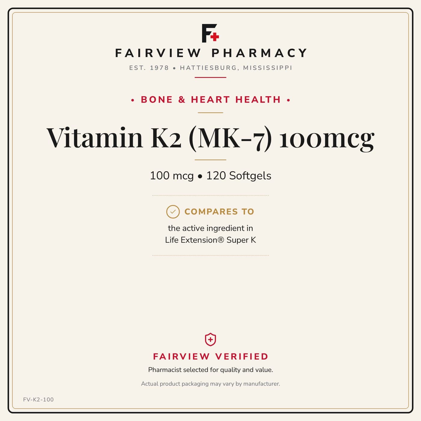 Vitamin K2 (MK-7) 100mcg