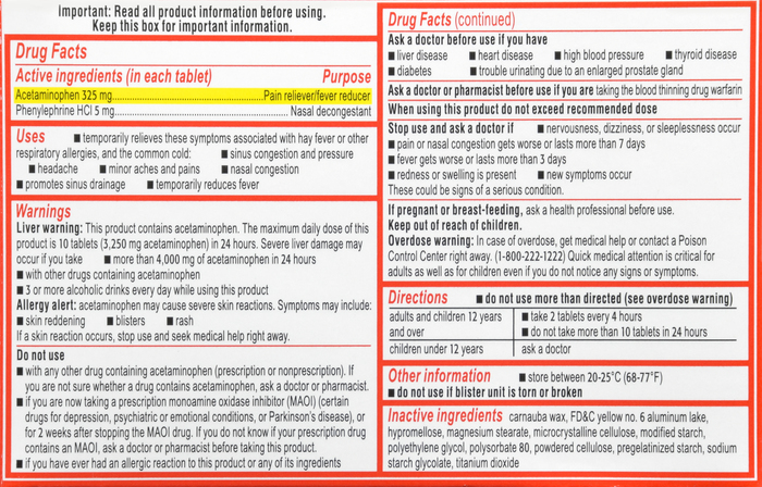 Acetaminophen + Phenylephrine Tablets - Image 2