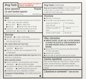 Alternative view of Diphenhydramine 25mg Capsules